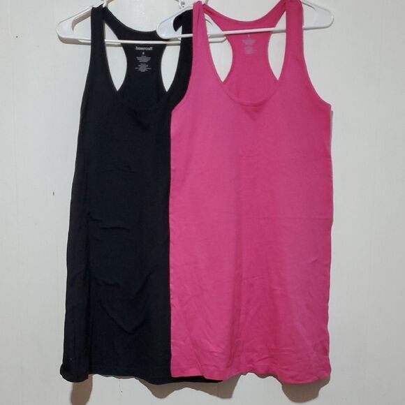 2 Boxercraft Womens Small Pink And Black Tank Top Dresses - Picture 1 of 7